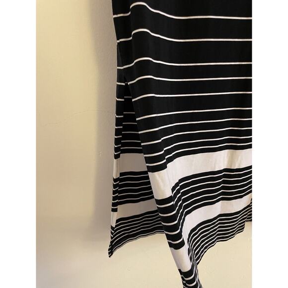 Athleta Skirt Women's Small Black White Stripes Oceana Midi Side Slit Activewear - Picture 4 of 6